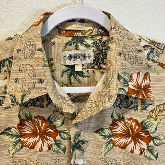 CAMPIA MODA Men’s Tropical Button Down Shirt Size Large - Picture 3 of 3